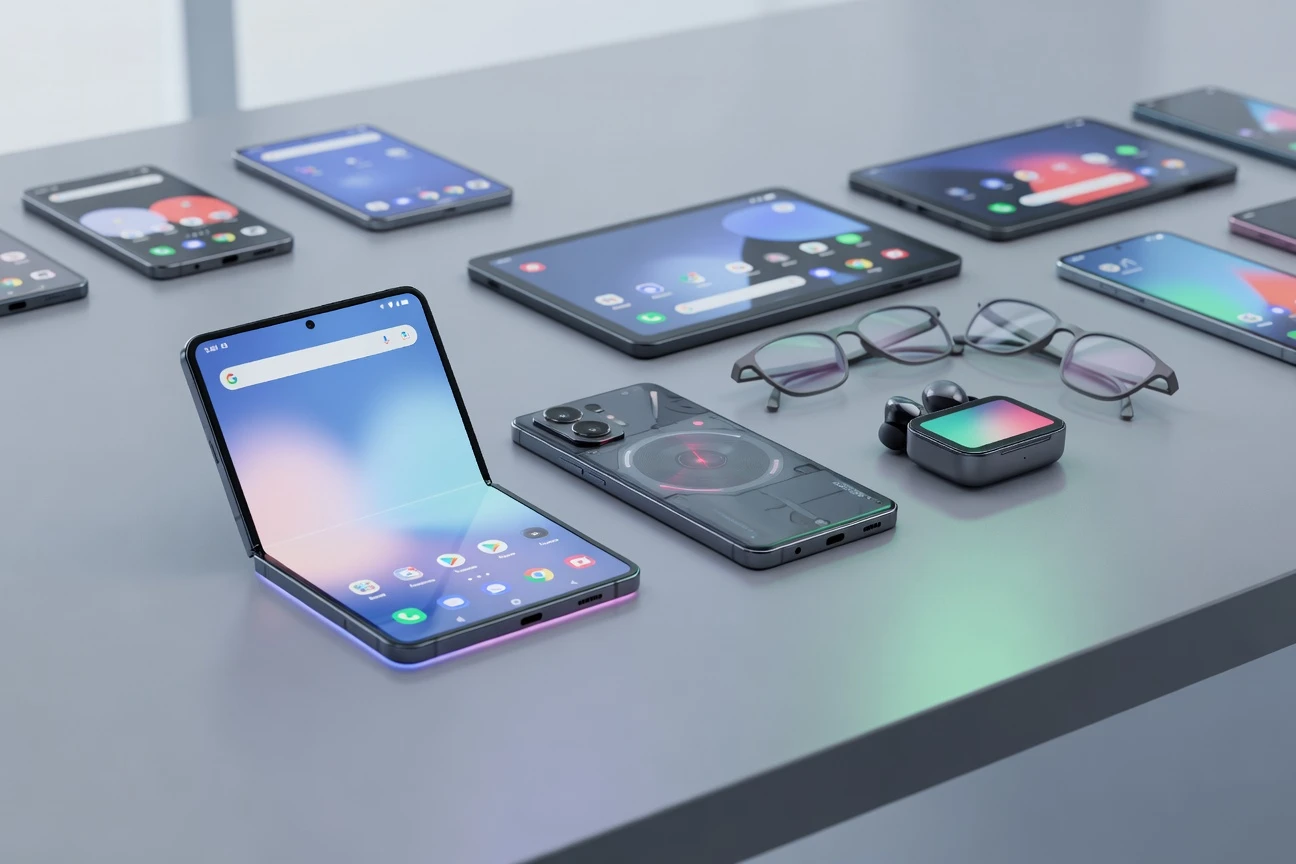 Android hardware week shows phones, glasses, earbuds, and tablets splitting jobs.