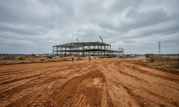 Applied Digital Delta Forge 1 AI data center campus construction in Rapides Parish Louisiana.