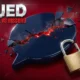 Cracked digital chat bubble symbolizing Nevada Discord lawsuit over child safety failures.