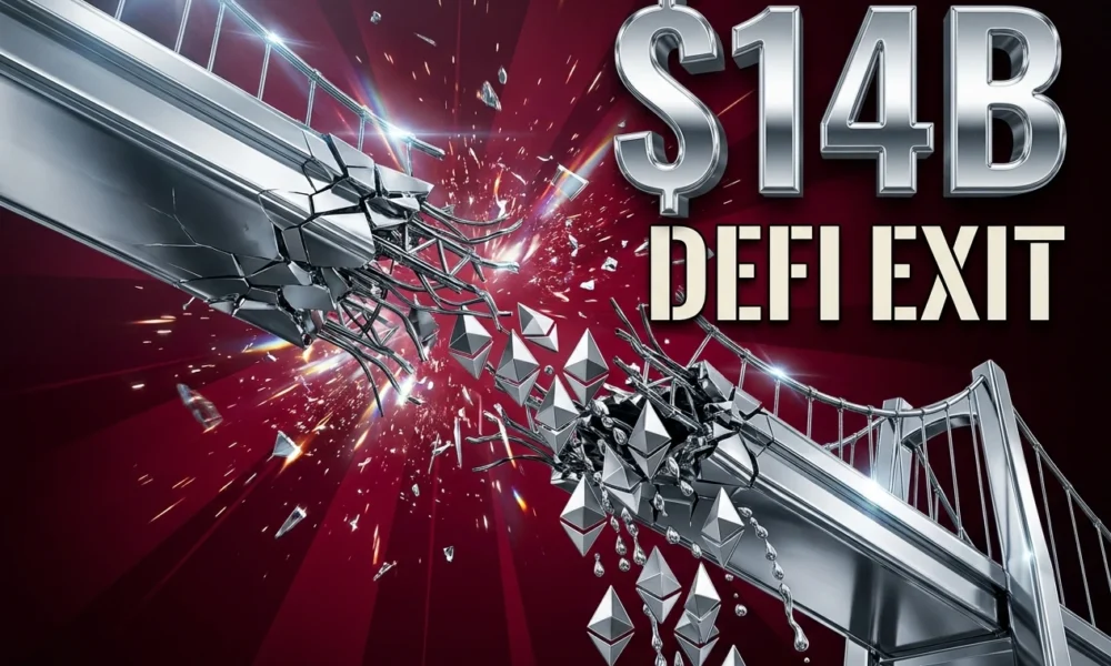 Cross-chain bridge collapse drives $14 billion DeFi exit after KelpDAO hack.
