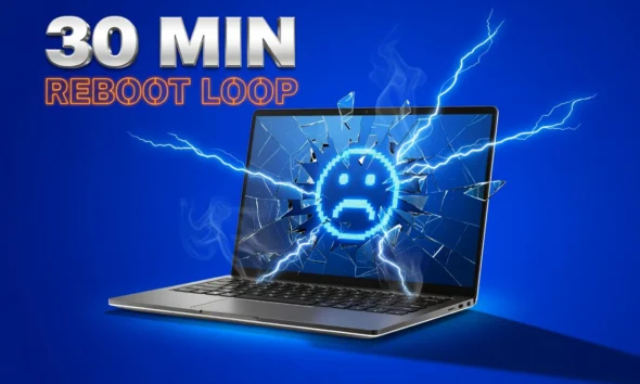 Dell laptop showing a blue screen of death from the SupportAssist reboot loop bug.