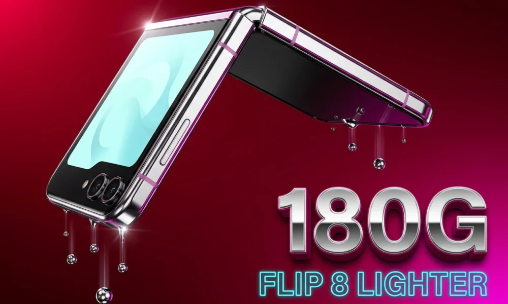 Galaxy Z Flip 8 leak crease-free clamshell foldable phone weight cut to 180 grams.