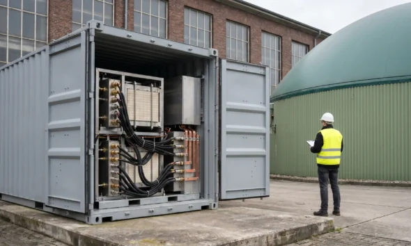 HARTING Reverion fuel cell pilot at Espelkamp converts biogas to electricity.