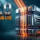 Incus 7.0 LTS container manager release graphic with chrome storage module and orange light beam.