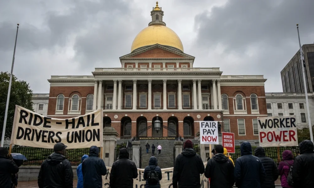 Massachusetts ride-hailing drivers union certification explained for gig workers.
