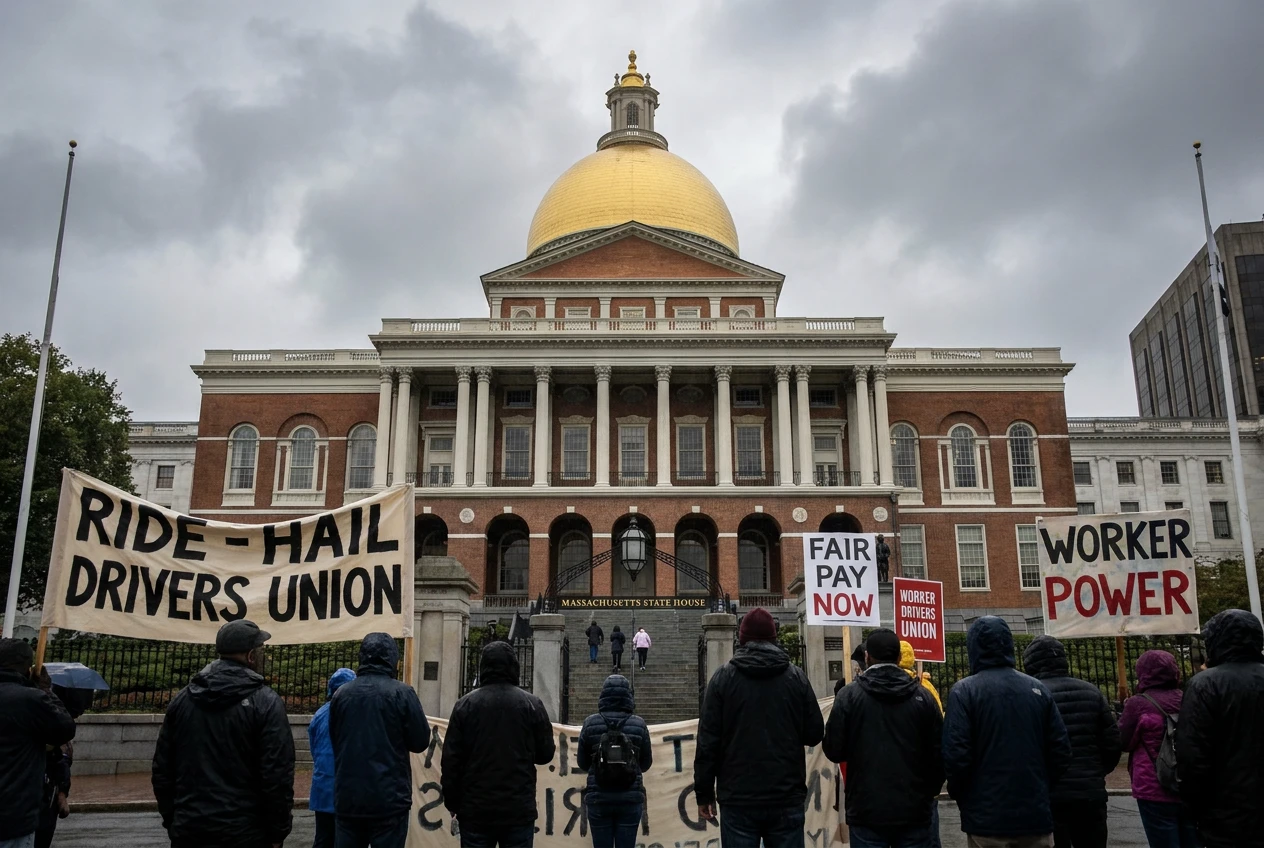 Massachusetts ride-hailing drivers union certification explained for gig workers.