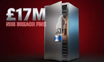 NHS data centre server rack sealed by a chrome padlock representing new UK cyber resilience law.