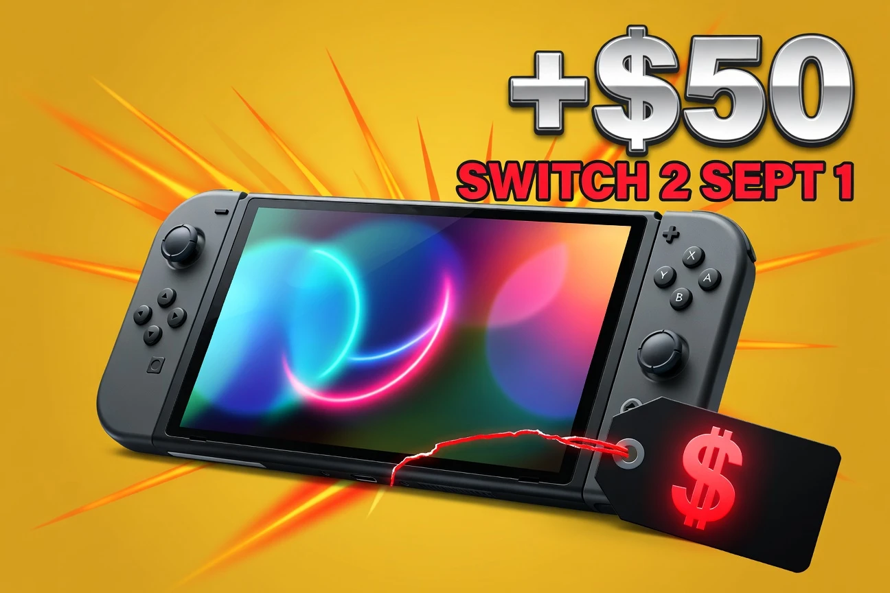 Nintendo Switch 2 console price tag spotlight showing the September 2026 fifty dollar hike.