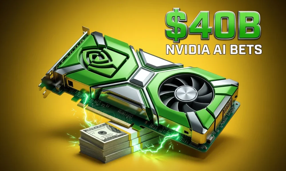 Nvidia AI investment spree concept showing GPU and dollar surge ahead of fiscal 2027 earnings.