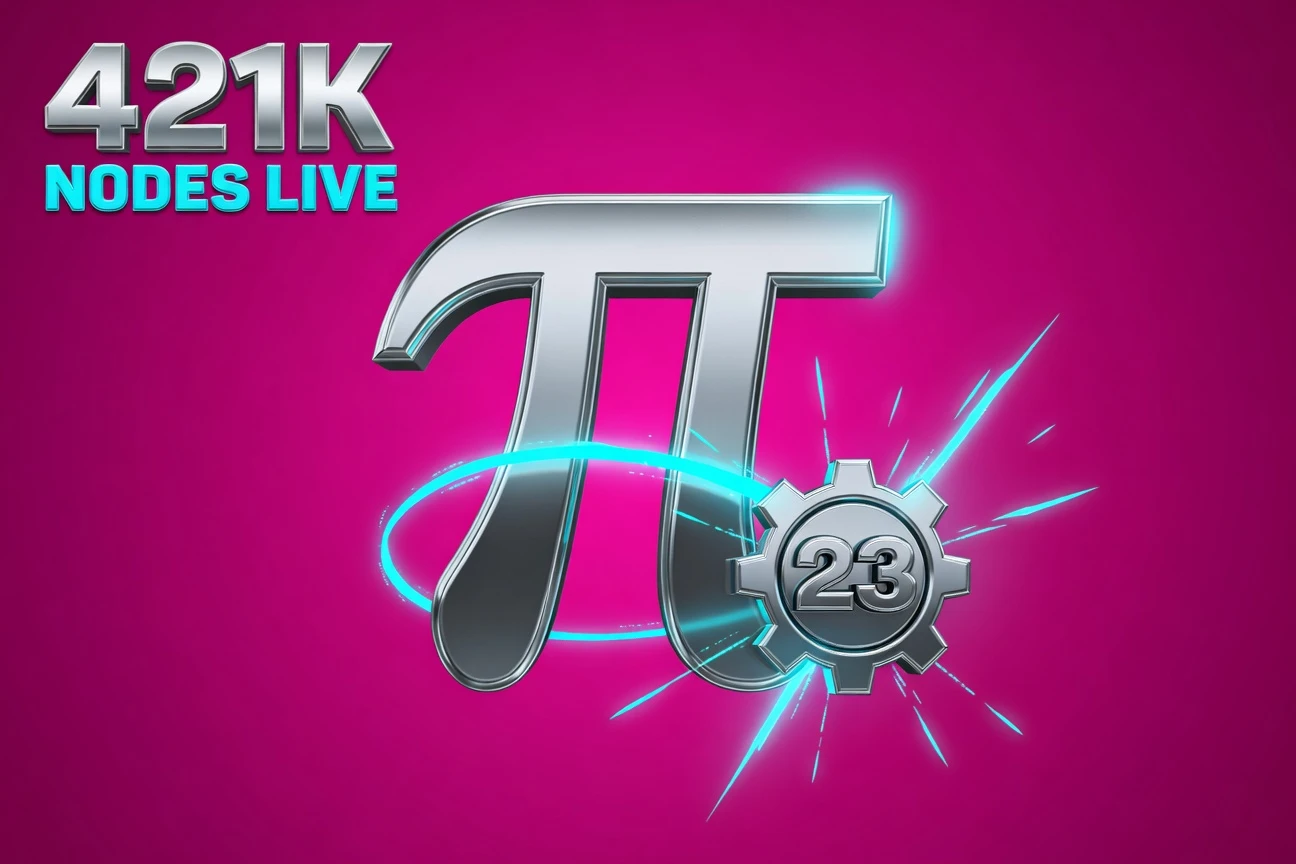 Pi Network Protocol 23 mainnet upgrade with 421,000 active validator nodes countdown.