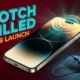 Polarization face unlock optic glowing beneath a smartphone OLED display panel.
