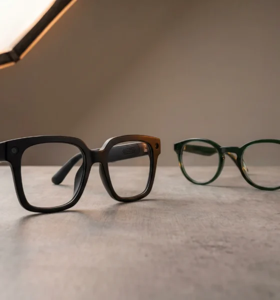 Samsung Google intelligent eyewear from Gentle Monster and Warby Parker shown at I/O 2026.