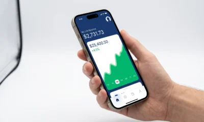 Trump Accounts mobile app interface showing investment growth tracking for children born in the United States.
