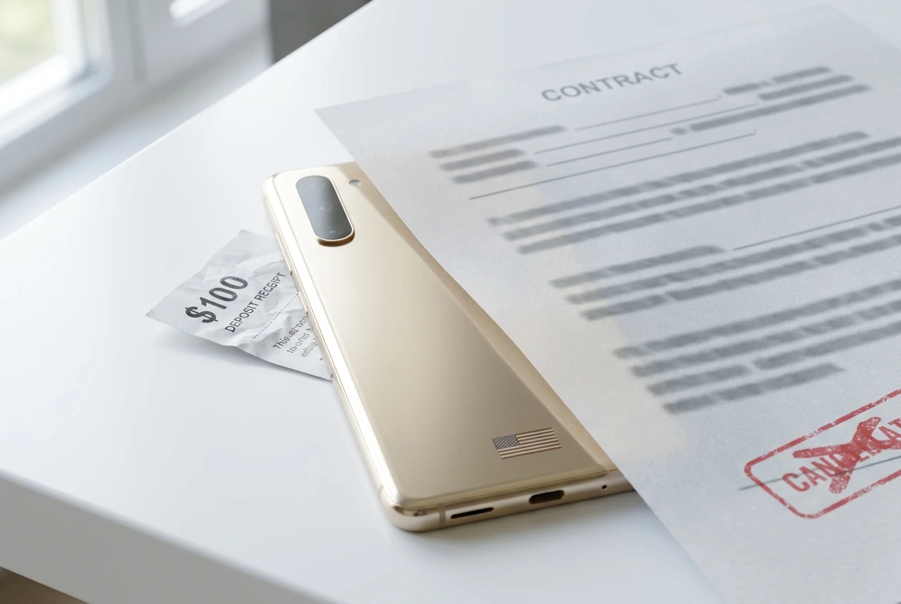 Trump Mobile T1 deposit terms and refund risks for buyers.