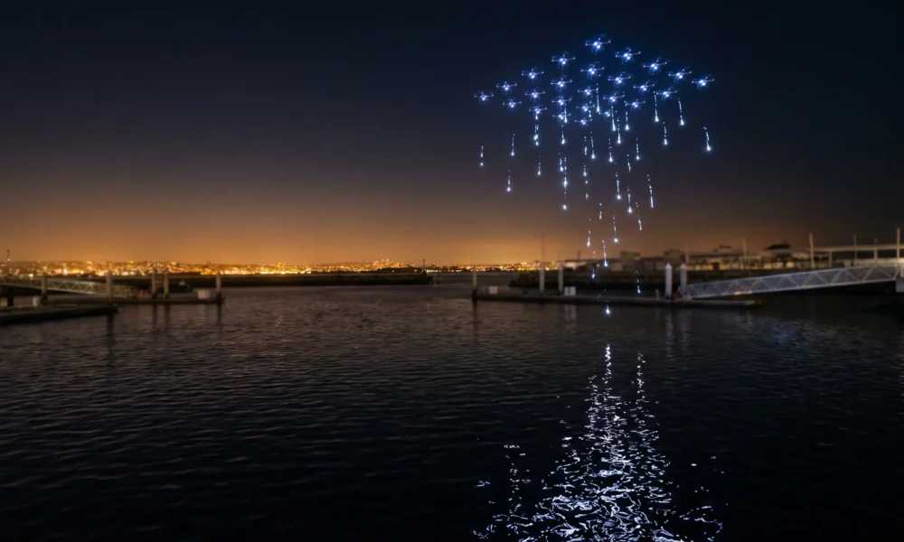Vivid Sydney drone show failure crashes 89 drones into Darling Harbour during Star-Bound performance.