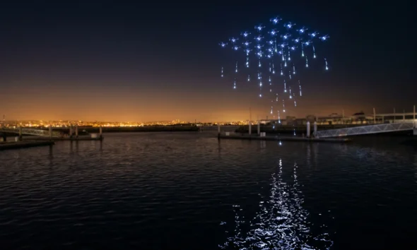 Vivid Sydney drone show failure crashes 89 drones into Darling Harbour during Star-Bound performance.