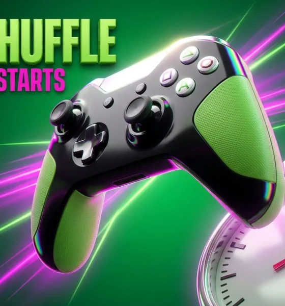 Xbox controller surrounded by speed lines amid leadership shakeup with Project Helix on the horizon.