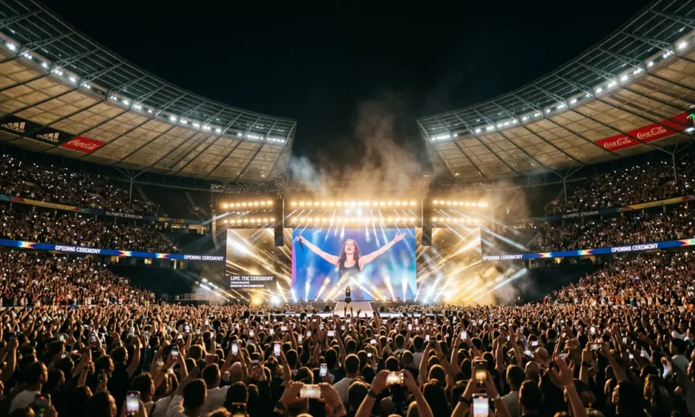 2026 FIFA World Cup opening ceremony at a packed stadium