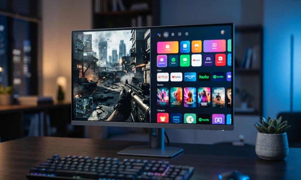 AMZFAST Computex 2026 gaming monitor with Google TV