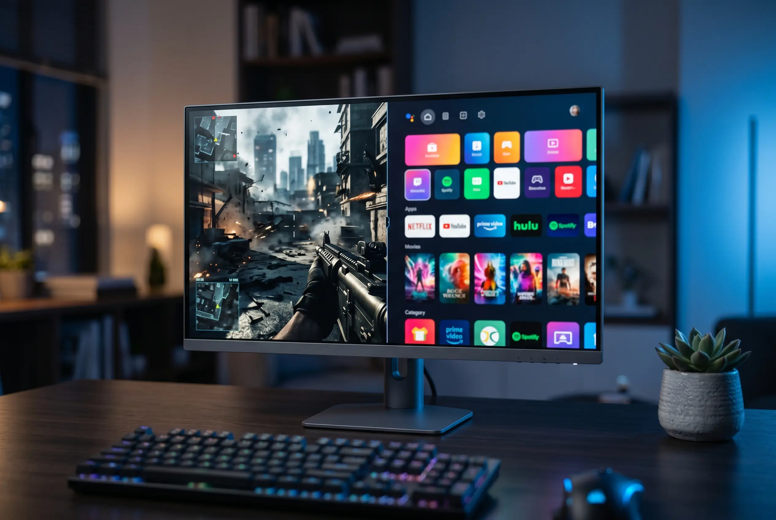 AMZFAST Computex 2026 gaming monitor with Google TV