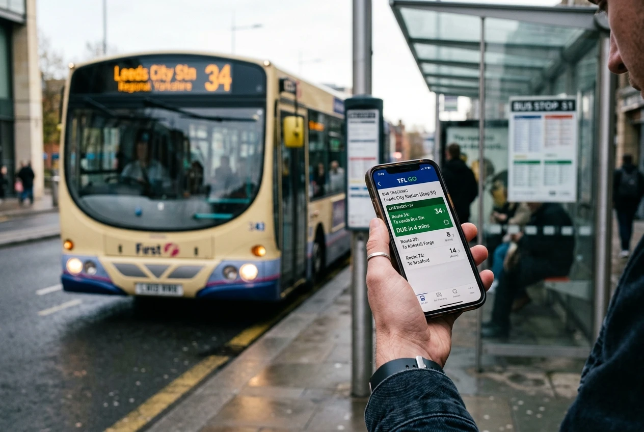Arriva UK Bus Passenger app on commuter smartphone