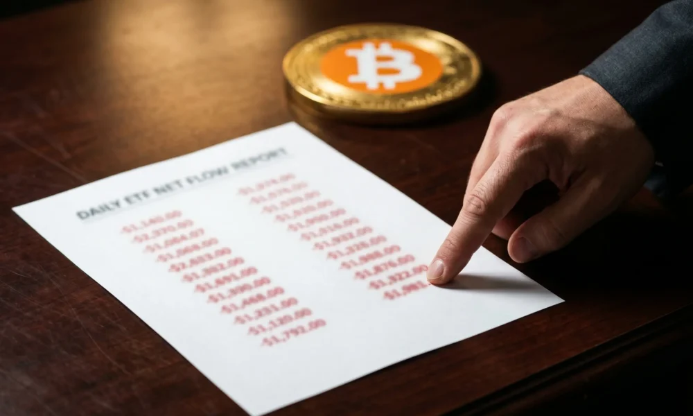 bitcoin ethereum spot ETF outflows institutional capital AI equity rotation