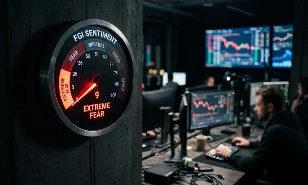 Crypto Fear and Greed Index showing 22 extreme fear reading
