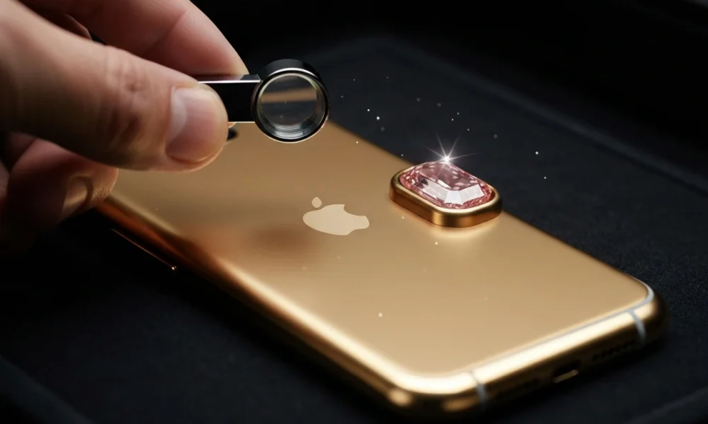 Falcon Supernova iPhone 6 most expensive phone claim examined under a jeweler's loupe.