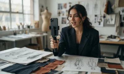 Fashion recruiter reviewing stack of AI-built job applications