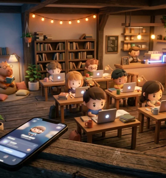 Focus Town app Animal Crossing-style study hall