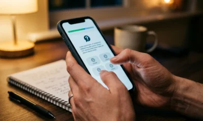 interactive learning apps on a phone during a quiz