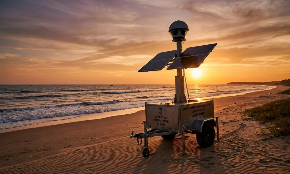ISRO AI rip current detection system on Visakhapatnam beach