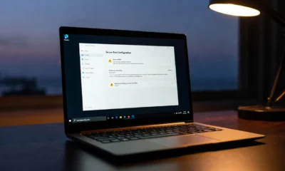 Laptop showing yellow Secure Boot certificate warning in Windows Security