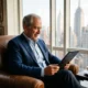 Lloyd Blankfein day trading stocks from an iPad