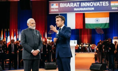 Macron and Modi at the Bharat Innovates 2026 inauguration in Nice