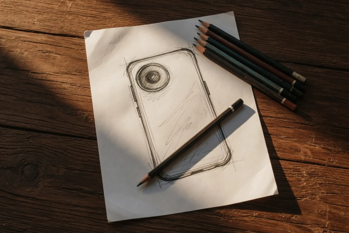 Nothing Phone 4b pencil sketch teaser on paper