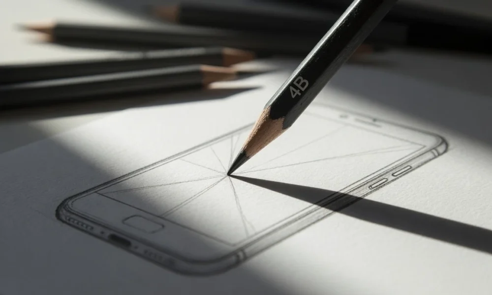Nothing Phone 4b teaser pencil sketch concept