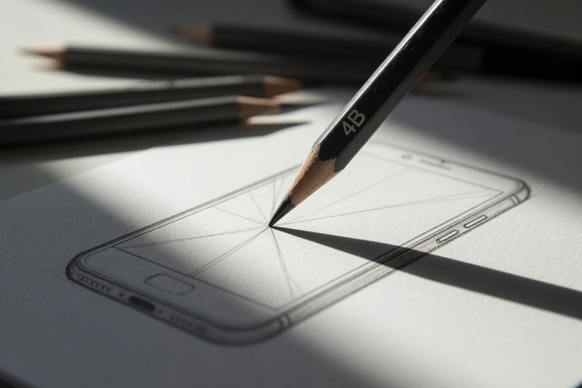 Nothing Phone 4b teaser pencil sketch concept