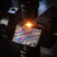 Platinum-copper superlattice vibrating under a laser pulse