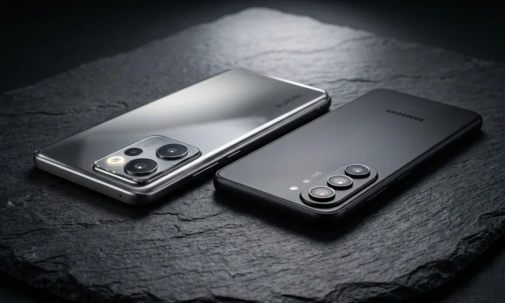 Realme P4R and Samsung Galaxy M56 5G side by side comparison