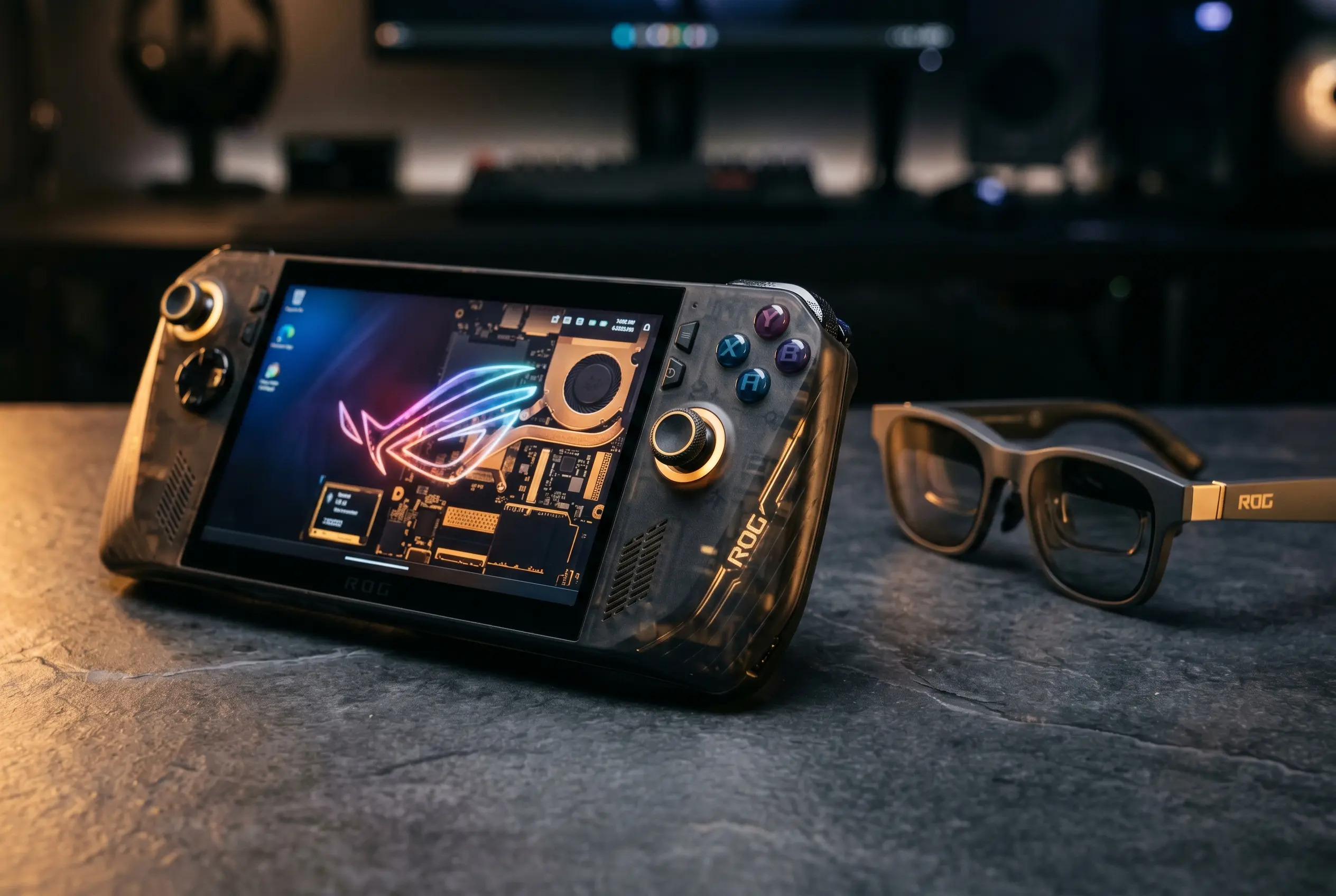 ROG Xbox Ally X20 handheld with XREAL R1 AR glasses bundle