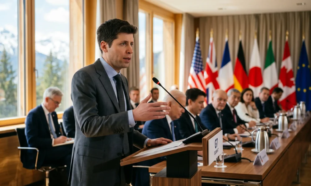 Sam Altman G7 plea against AI corporate control