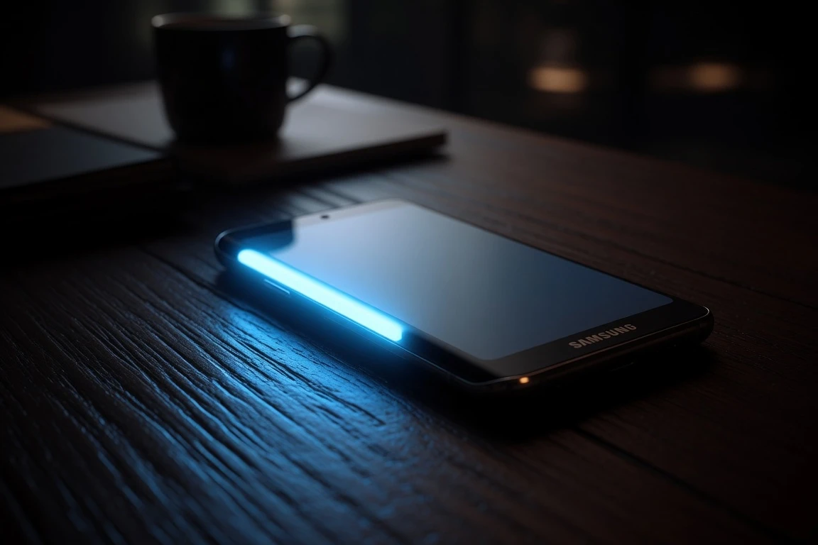 Samsung Galaxy Edge lighting notification glowing in dark