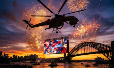 Samsung Sky Portal aerial film above Sydney Harbour