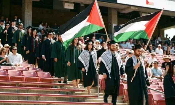 Stanford students walkout during Sundar Pichai commencement speech
