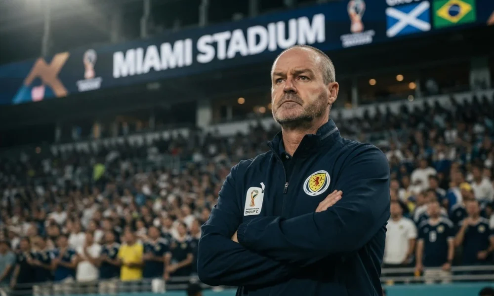 Steve Clarke Scotland coach at the World Cup waiting game