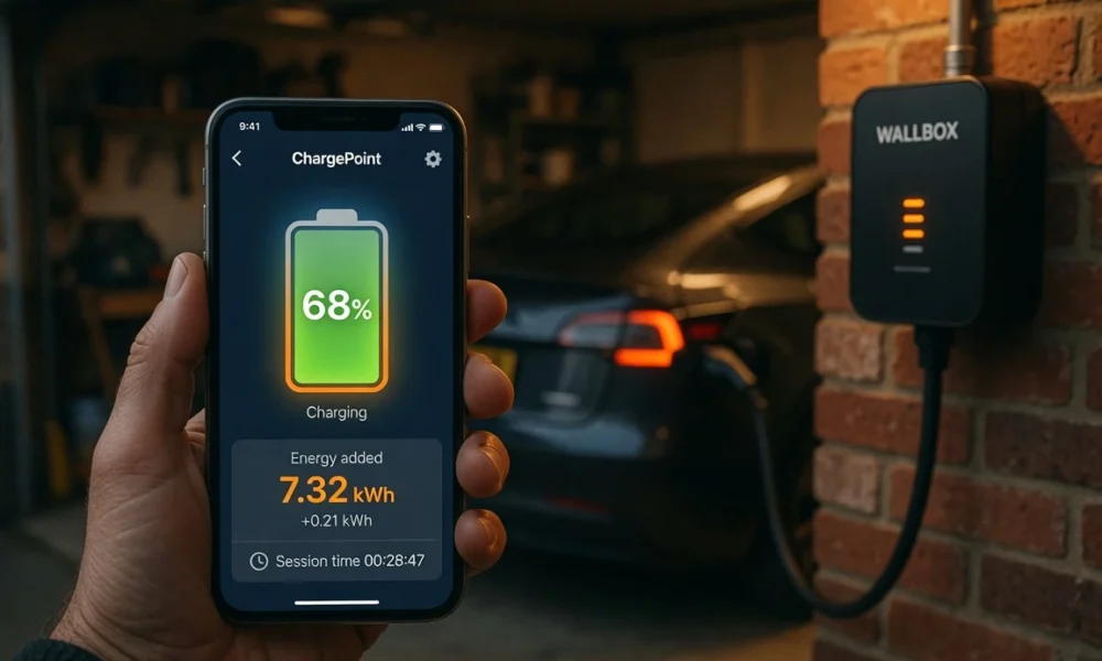 TotalEnergies EV Charge app home wallbox dashboard smartphone