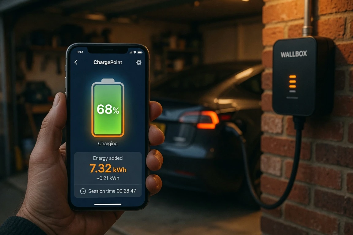 TotalEnergies EV Charge app home wallbox dashboard smartphone