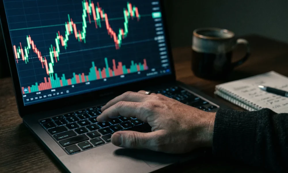 trader watching Walrus futures price chart on screen