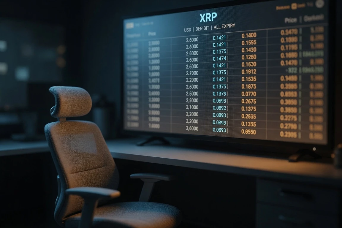 XRP price prediction market 5pm EDT strike ladder